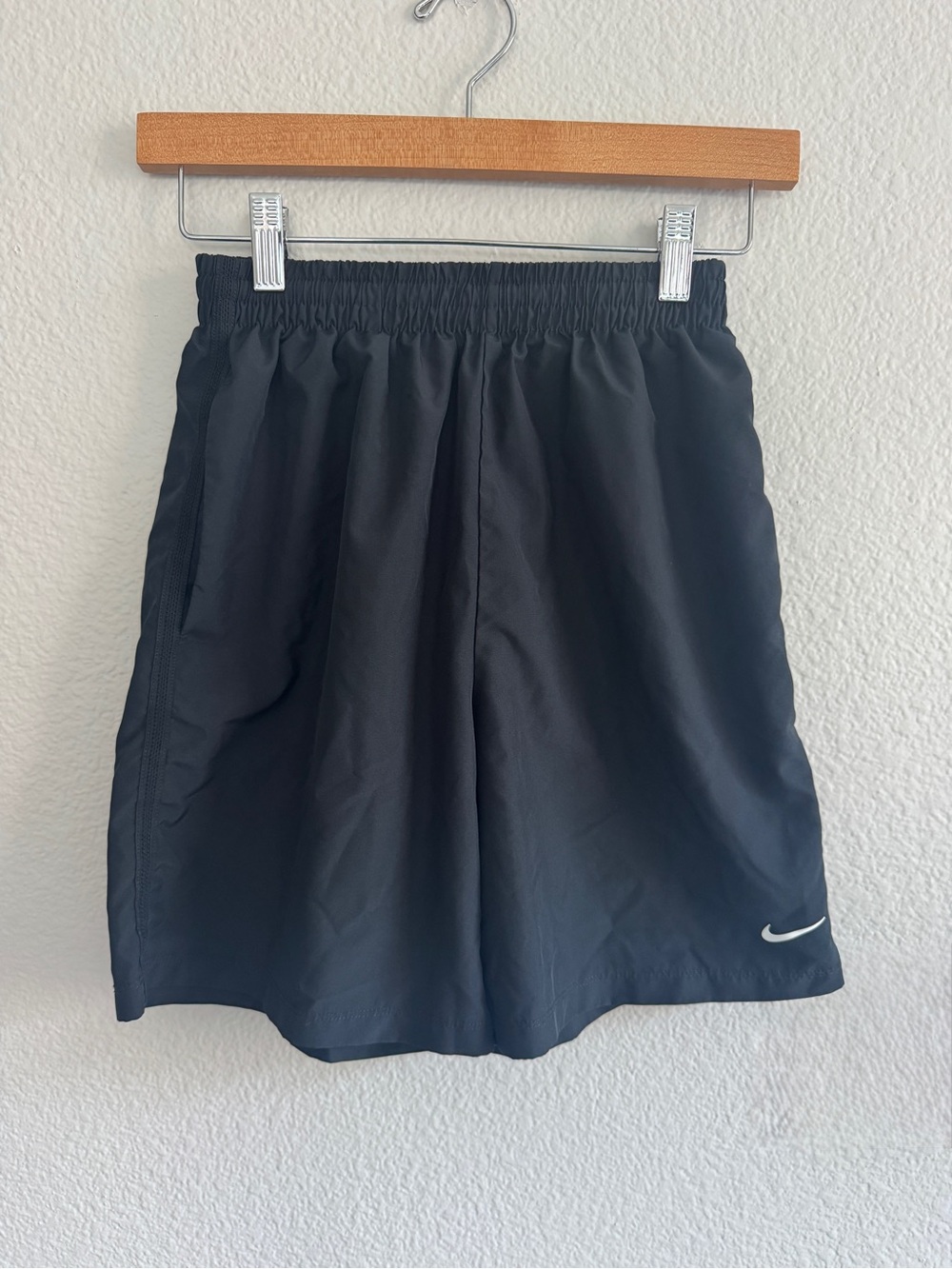 Nike Black Boys' Athletic Shorts with White Swoosh
